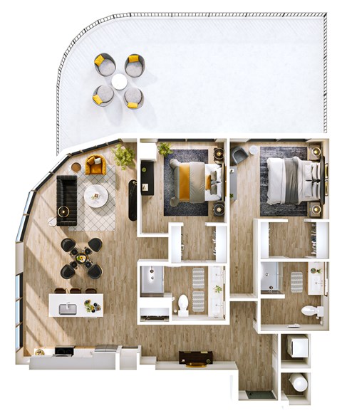 Stella at Star Metals B5 Two Bedroom Penthouse Floor Plan